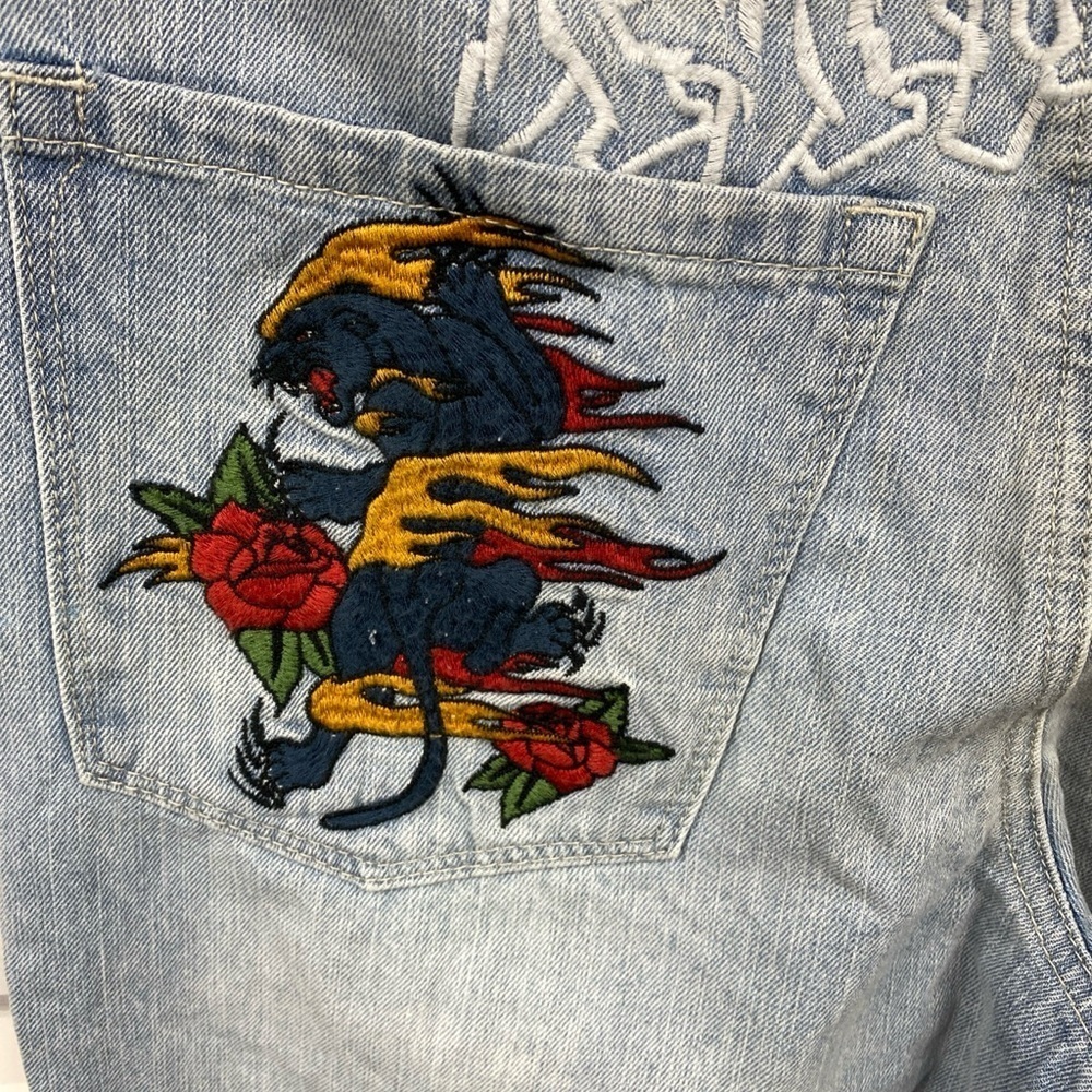 Ninth Hall Ambush Jeans Mens 30 Denim Panther Skull Chain Baggy Wide Leg Skater - Picture 3 of 7